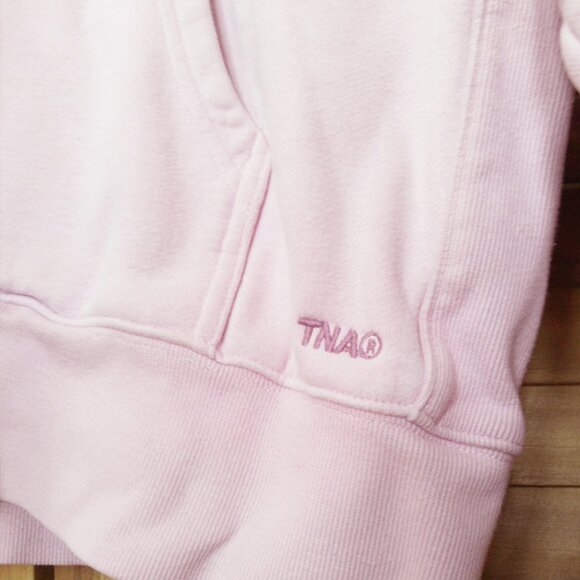 Aritzia TNA Sweatfleece Cozy Fleece Boyfriend Fit Full Zip Up Hoodie Size L $95 - Picture 11 of 13
